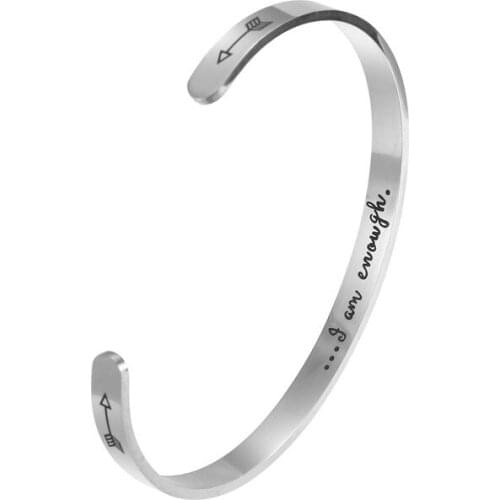 I Am Enough Bangle Strength Jewelry Inspirational Quote Bangles Mental Health Awareness Drop Shipping YLQ7296