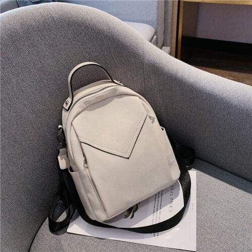 2020 Women Leather Backpacks Multifunction Travel Shoulder Bag School Bags For Girls Sac A Dos Female Soft Leather Backpack New