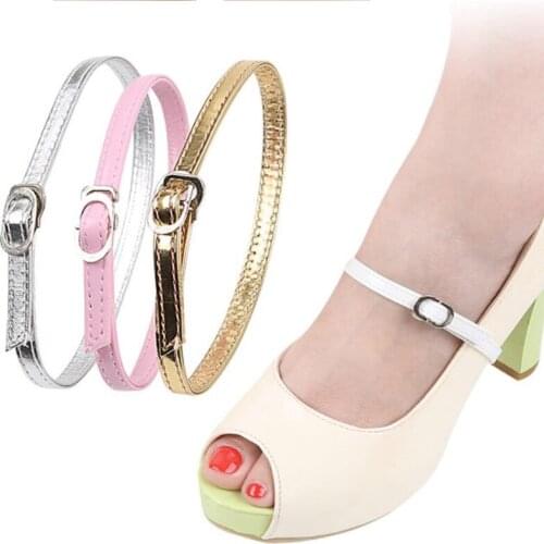 1Pair Women Shoelace No Tie Triangle Beam Leather Shoe Lace High-heels Shoelaces Buckle Shoe Bandage Shoelace Shoes Accessories