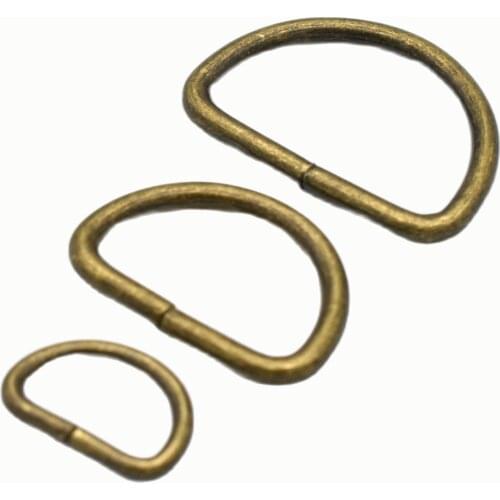 10-20mm Bronze D Ring Slide Adjustable Buckles Loop Metal Belt Strap Buckles Bag Clasp Purse Handbag Hardware