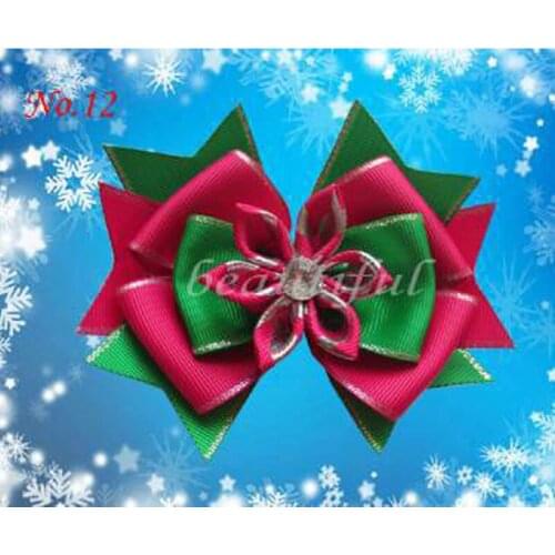 120 BLESSING Good Girl Boutique 4.5" A- Snowflake Hair Bow Clip 130 No