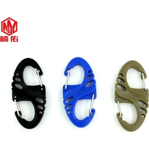 5PCS EDC Plastic Mini Light Quick Release Buckle Anti-lost Keychain Outdoor Carabiner Survival Equipment Travel Portable Tools