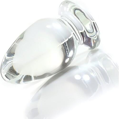 Glass Anal Plug Vagina Balls Small Butt Plug 76*41mm Small Anal Ball Anus Plugs Buttplug for Woman Men Adult Sex Toys