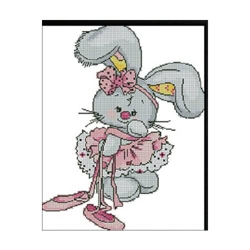 FREE Shipping High Quality cross stitch kit ballerina rabbit bunny dancer