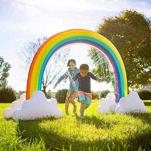 Inflatable Rainbow Arch Water Sprinkler Kids Outdoor Lawn Beach Sea Water Spray Play Toys Air Matress Summer Pool Toy