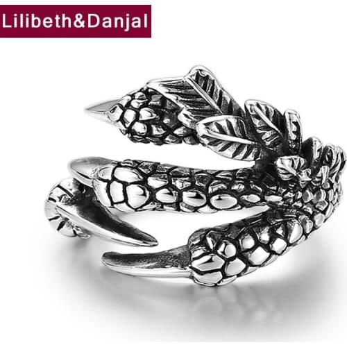 Eagle Claw Plata De Ley 925 Sterling Silver Original Vintage Adjustable Ring Jewelry Gifts Men Women 2020 Bague Femme Luxury R35