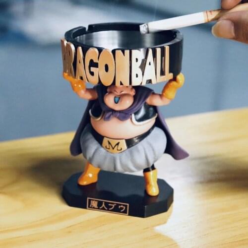 Action Figure Toys Dragon Ball Buu Ashtray Car Decoration Cute Fat Buu Doll Model Creative Gift Anime Dragon Ball Z Goku Ashtray