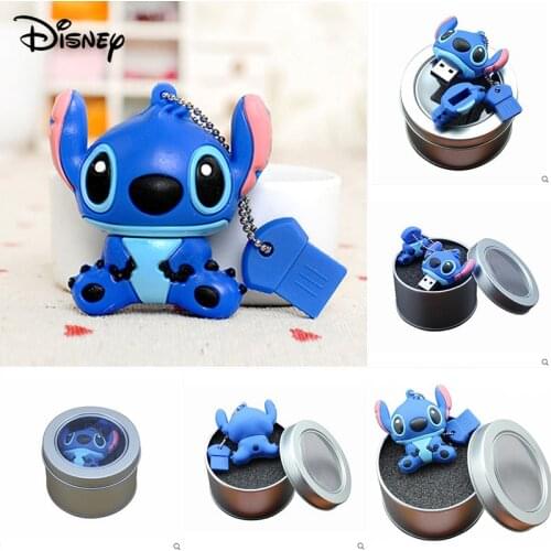 Disney Cartoon Cute Stitch USB Flash Drive Pendrive USB Stick 4GB 8GB 16GB 32GB Memory U Disk Creative External Storage Gadget