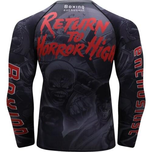 Guangzhou Custom Logo MMA BJJ Fabric Mens Compression Shirts full digital print mma Rash guard jiu jitsu