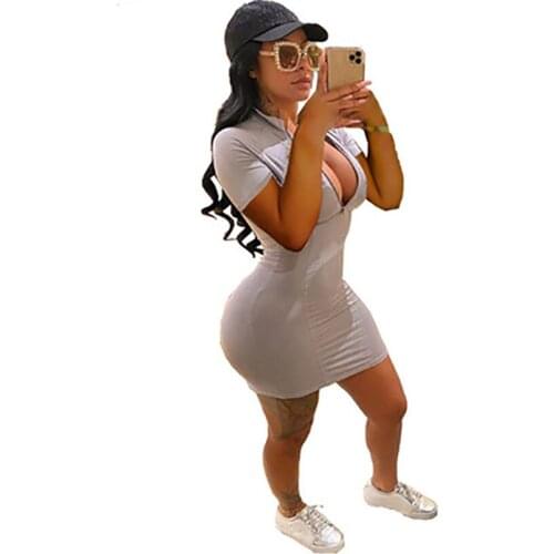 Hirigin Sexy Plus Size Bodycon Mini Dress Short Sleeve Summer Clothes for Women Fashion Slim Vestidos Night Party Club Dresses