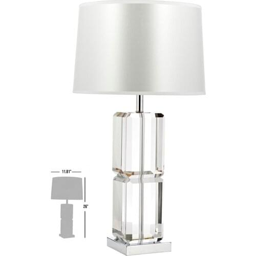 Helsinki Long Chrome Crystal Table Lamp