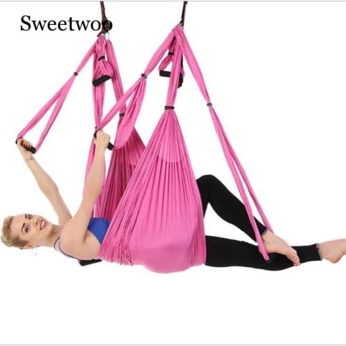 Aerial Yoga Hammock Set Multifunction Yoga Belt Flying Yoga Inversion Tool For Pilates Body Shaping With Carry Bag Anti-gravity