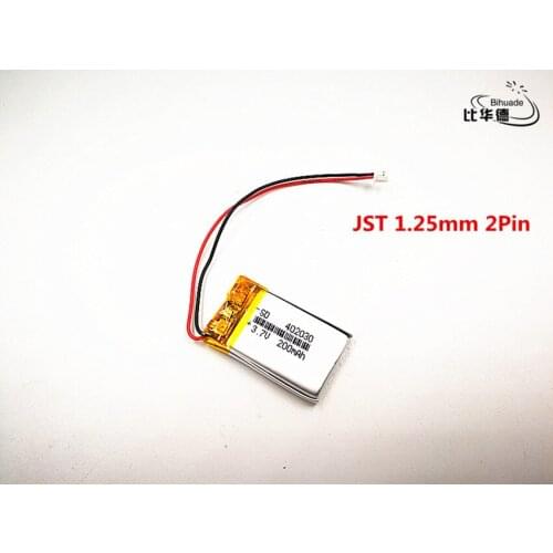Polymer lithium Lipo battery rechargeable 3.7V 200mah 402030 JST 1.25mm customized CE FCC ROHS MSDS quality certification