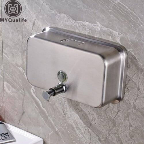 Stainless Steel Wall Mounted Bath Shampoo Cream Holder Bottle Bathroom 1000ML Boxes Soap Dispenser Free Shipping