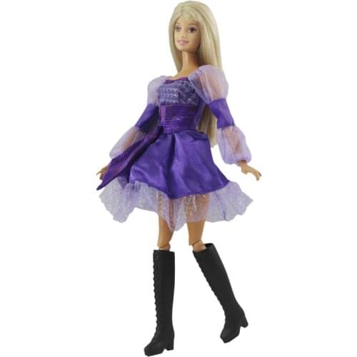 New Handmade Violet Dress Outfit Suit Sets for Barbie BJD FR SD Doll Clothes Role Play Accessories Toys for Girl