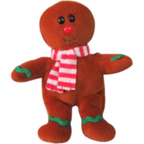 New 12CM Ty Big Eye Beanie Plush Animal Christmas Gingerbread Man Pendant Animal Plush Collectible Toy Children Gift