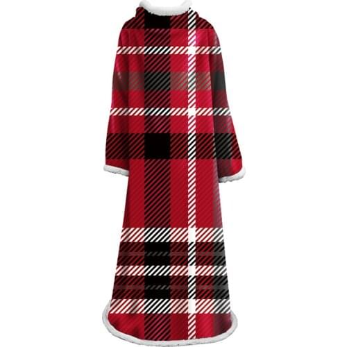 Striped Print Blanket Modern Minimalist Style Comfortable Soft Polyester Fabric Home Bedding Blanket With Sleeve