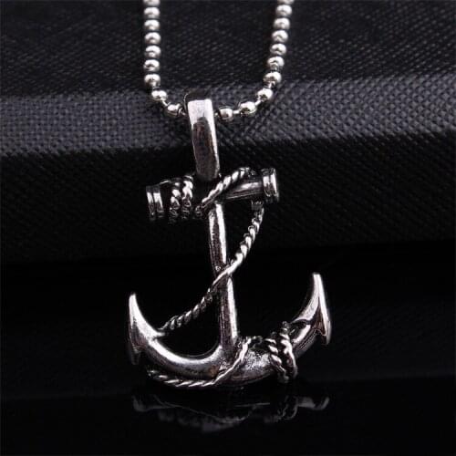 Pirates of the Caribbean retro anchor necklace trend go with the hook pendant men and women accessories gothic halloween