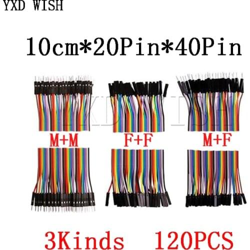 40-120pcs Dupont Line 10CM 40Pin Male to Male + Male to Female and Female to Female Jumper Wire Dupont Cable For Arduino Diy Kit