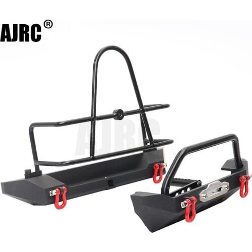 RC Car Metal Front Rear Bumpers For 1/10 RC Crawler TRX4 Defender Axial Scx10 II 90046/90047 Front and rear bumpers