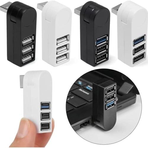 Universal Mini Rotatable 3 Port USB 3.0 Hub High Speed Data Transfer Splitter Box Adapter USB Expander For PC Laptop MacBook Pro