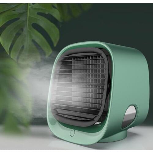 Air Cooler Fan Mini Desktop Air Conditioner With Night Light USB Water Cooling Fan Humidifier Purifier Multifunction Fan