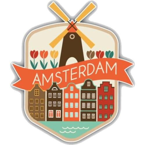 Hot Sell Creative Amsterdam City Netherlands Travel Car Sticker Window Superior Quality Vinyl Reflective Sunscreen Anti-UV PVC