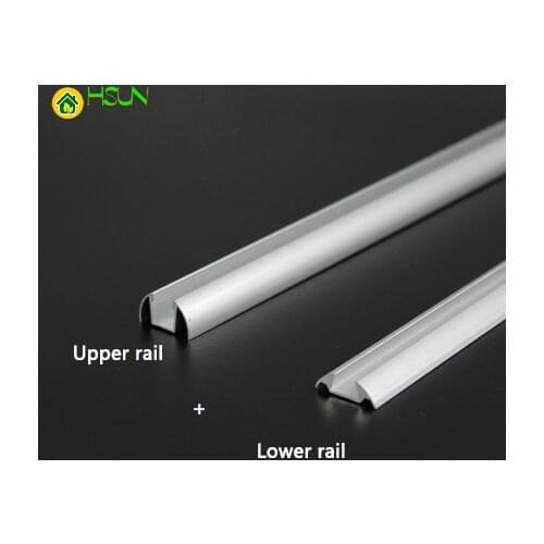 1 set Moving door track round No grooves Wardrobe Push pull sliding door Single chute Guide Cabinet Up and down rail