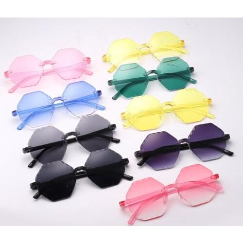 1PCS Kids Cool Polygon Sunglasses Shaped Octagonal Baby Cute Girls Boys Eyewear Children Sun Glasses UV400 Kids Polygon Glasses