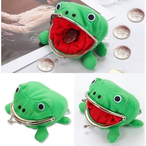 1 Pcs Anime Frog Coin Purses Pouch Manga Shape Fluff Clutch Cute Purse Coin Holder Adult Kids Girls Gift