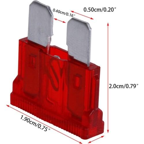 10Pcs 10AMP Blade Fuses Standard Red 10A Flat Fuse Car Bike Motorcycle Van Auto
