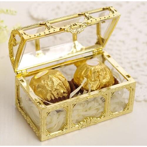 12pcs 7.4x5.2x5cm Creative Plastic Candy Box Wedding Vintage Candy Boxes Chocolate Gift Treat Boxes Wedding Party Favor