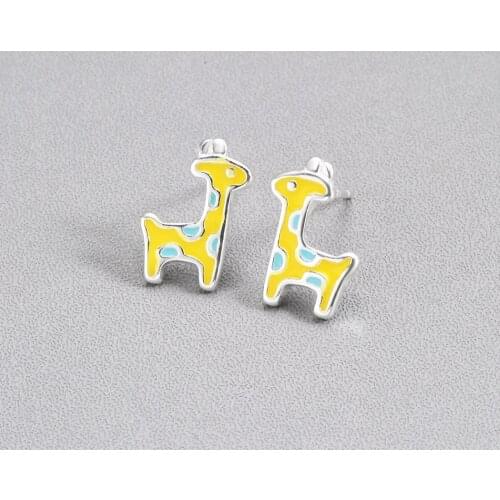 2021 Chandler Cute Lovely Colorful Deer Earrings Kids Girls Party Accessary Anti Allergy Piercing Bronics For Best Friend