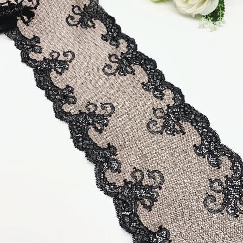 3y/lot Width 17.50cm Elastic Stretch Lace Trim Pale Lilac For Clothing Accessories Dress Sewing Applique Costume Lace Fabric