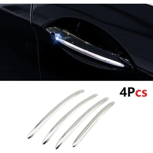 4PCS Chrome Car Door Handle Molding Trim Cover For BMW 5 Series F10 F11 F18 2011-2017 Auto Door Decoration Strip