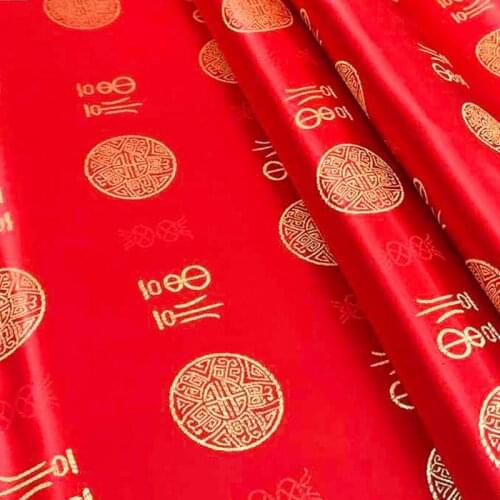 500cm*90cm blessing brocade fabric sofa cushion cloth antique costumes cheongsam cloth satin dress diy fabric
