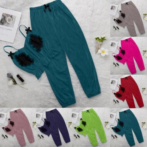 Женские пижамы с брюками CHAMSGEND China At AliExpress