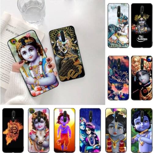CUTEWANAN Lord Krishna Fitted Shell Phone Case For Oppo A5 A9 2020 A5S Reno2 z Renoace 3pro Realme5Pro