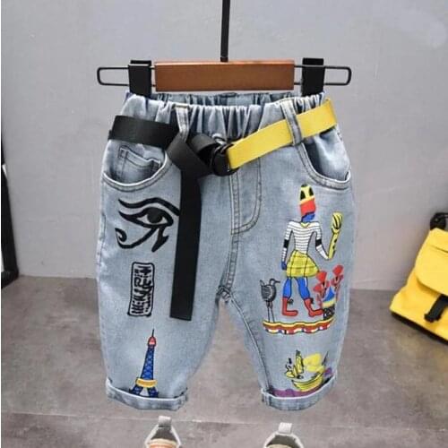 Children Pants 2021 Summer Boys Denim Shorts Cartoon Shorts For Kids 2-6Years Toddler Trousers Clothing