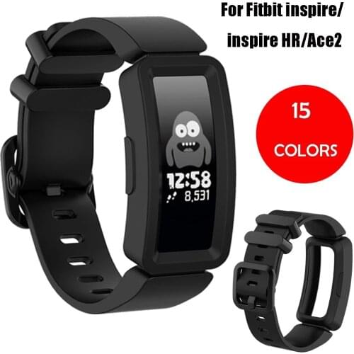 For Fitbit Ace2/inspire/inspire HR Silicone Watch Band with Case for Fitbit Ace2/inspire/inspire HR Rubber Replacement Wristband