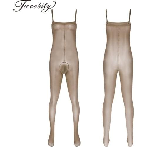 Men Sexy Lingerie See-through Mesh Gay Sissy Leotard Teddy Penis Sheath Bodystocking Bodysuit Bulge Pouch Erotic Underwear