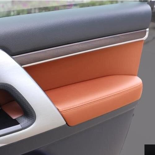 For Toyota Land Cruiser 200 (2008-2020)Microfiber Door Panel Armrest Leather Protective Cover with Mount Fittings car interior
