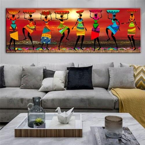 African Women Dancing Oil Paintings Pictures Posters and Prints African Etnicos Tribal Art for Home Living Room Decor
