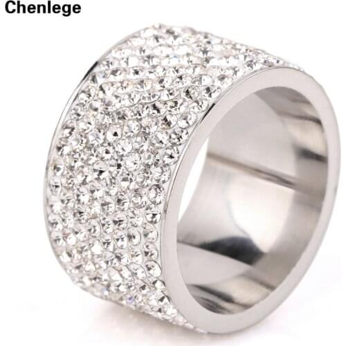 8 row white trendy crystal rings 2017 ladies female wholesale women rhinestone rings stainless steel rings fashion jewelry