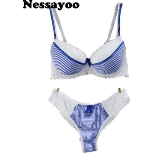 Women Sexy Underwear sets Bra&brief Lace Thong 40C 42C 44C Seamless Lingerie Side Gathering Push Up Bra Embroidery bra&panties
