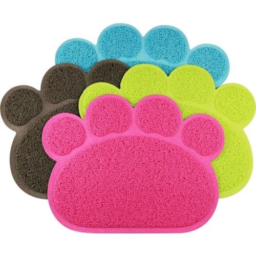Pet cat dog paw pattern sand mat cat nest toilet non slip foot pad PVC material easy to clean Easy to dry hand wash and reuse