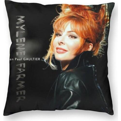 Mylene Farmer Square Pillowcover Decoration French Actor Cushions Throw Pillow for Living Room Double-sided Printing