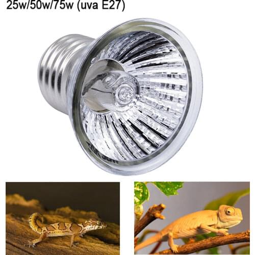25/50/75W UVA+UVB 3.0 Reptile Lamp Bulb Turtle Basking UV Light Bulbs Heating Lamp Amphibians Lizards Temperature Controller