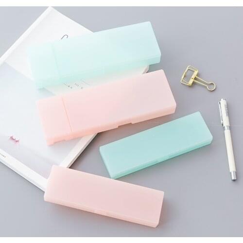 Multi - functional Creative Pencil Storage Box Translucent Matte Pencil Box For School
