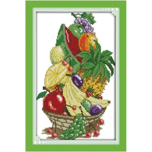 Hot Summer Fruit Counted Printed Canvas Cross Stitch Kits DMC 14CT 11CT Embroidery Needlework Sets DIY Handwork Cross Stitch Kit